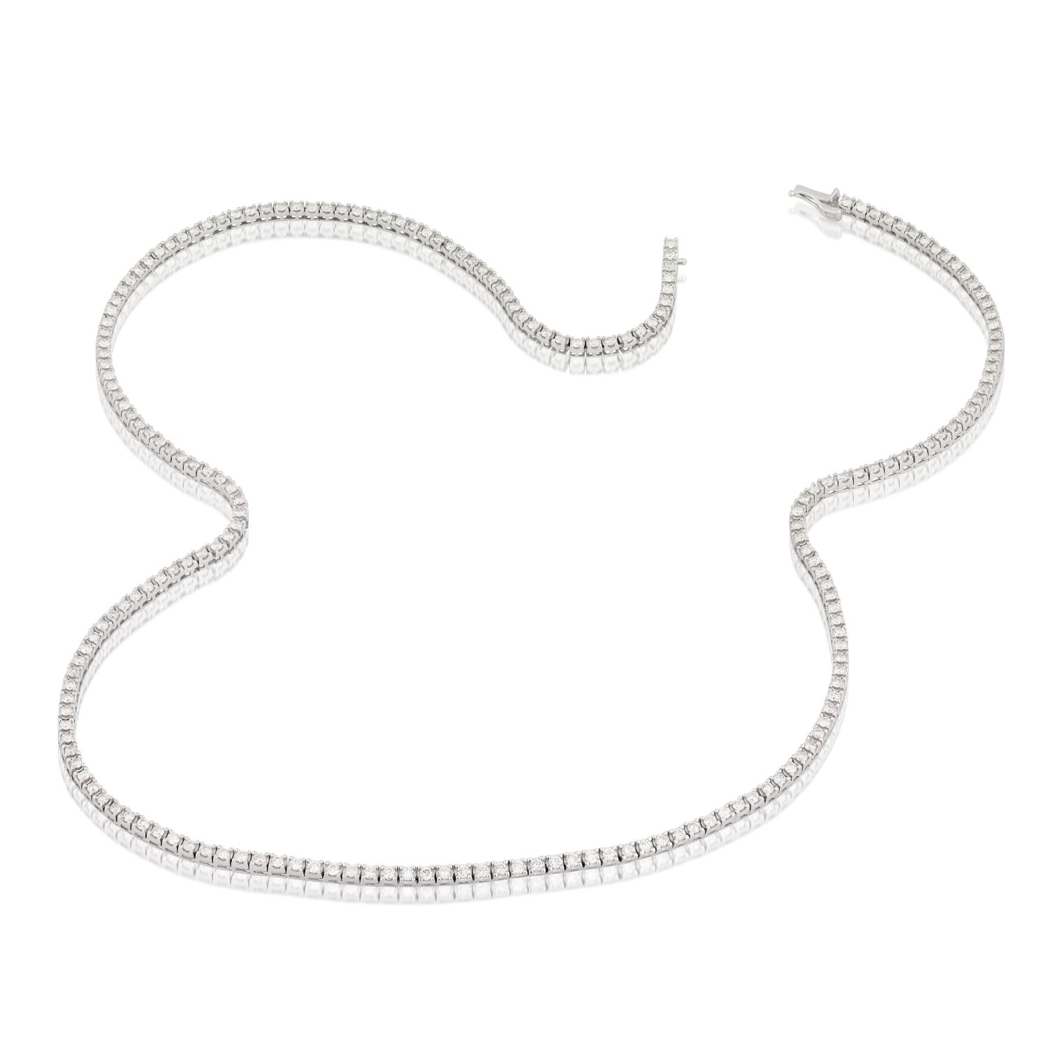 GARGANTILHA RIVIERA MATINE1 QUADRADA OURO BRANCO 18K 50CM COM BRILHANTE 2 PTOS