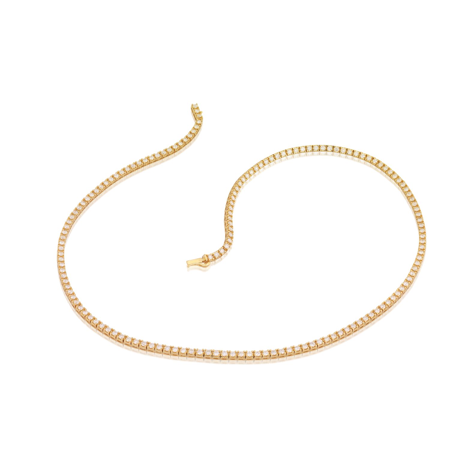 GARGANTILHA RIVIERA MATINE1 QUADRADA OURO AMARELO 18K 50CMS COM BRILHANTE 5PTOS