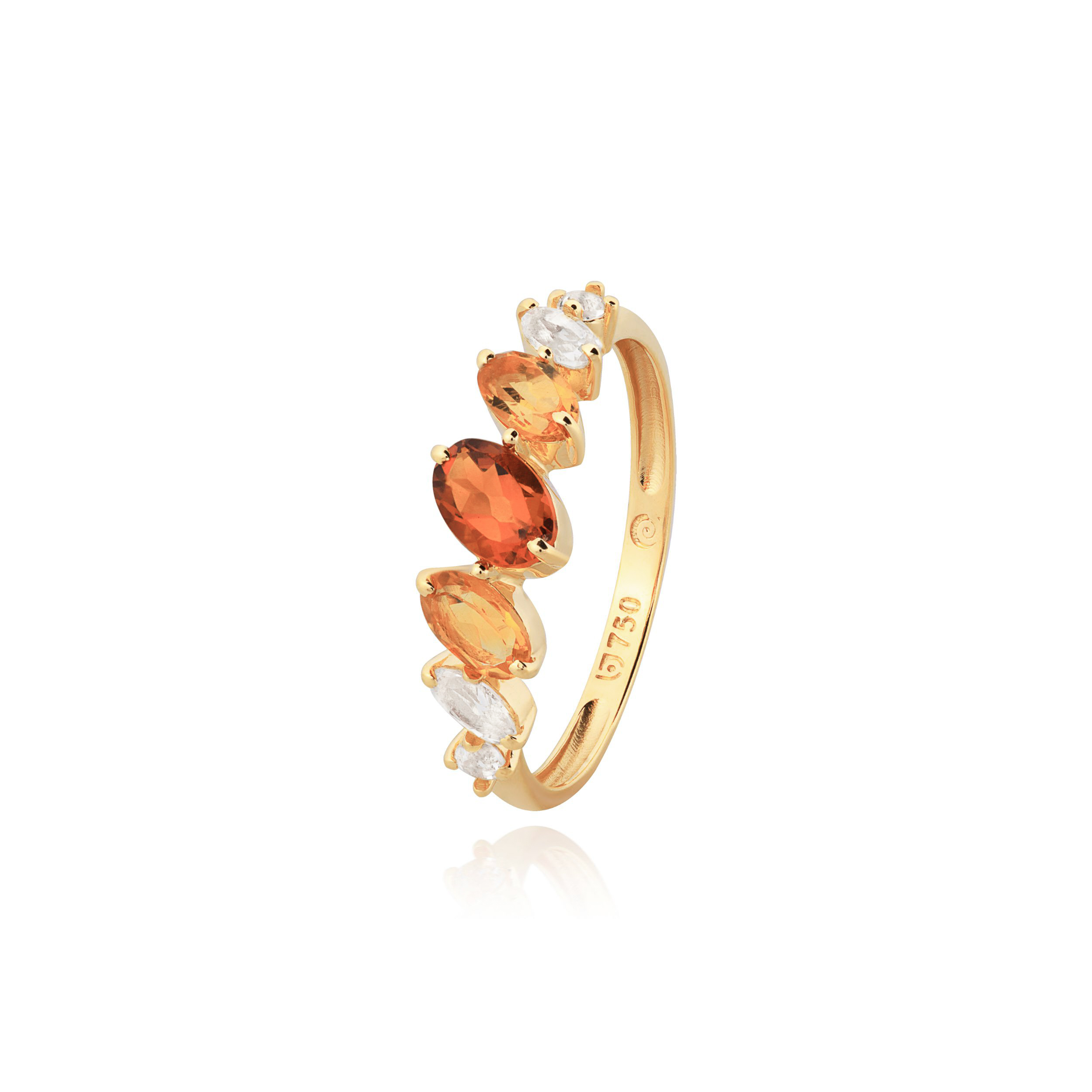 APARADOR OURO AMARELO 18K COM TOP.BRANCO CITRINO ESCURO E CITRINO CLARO
