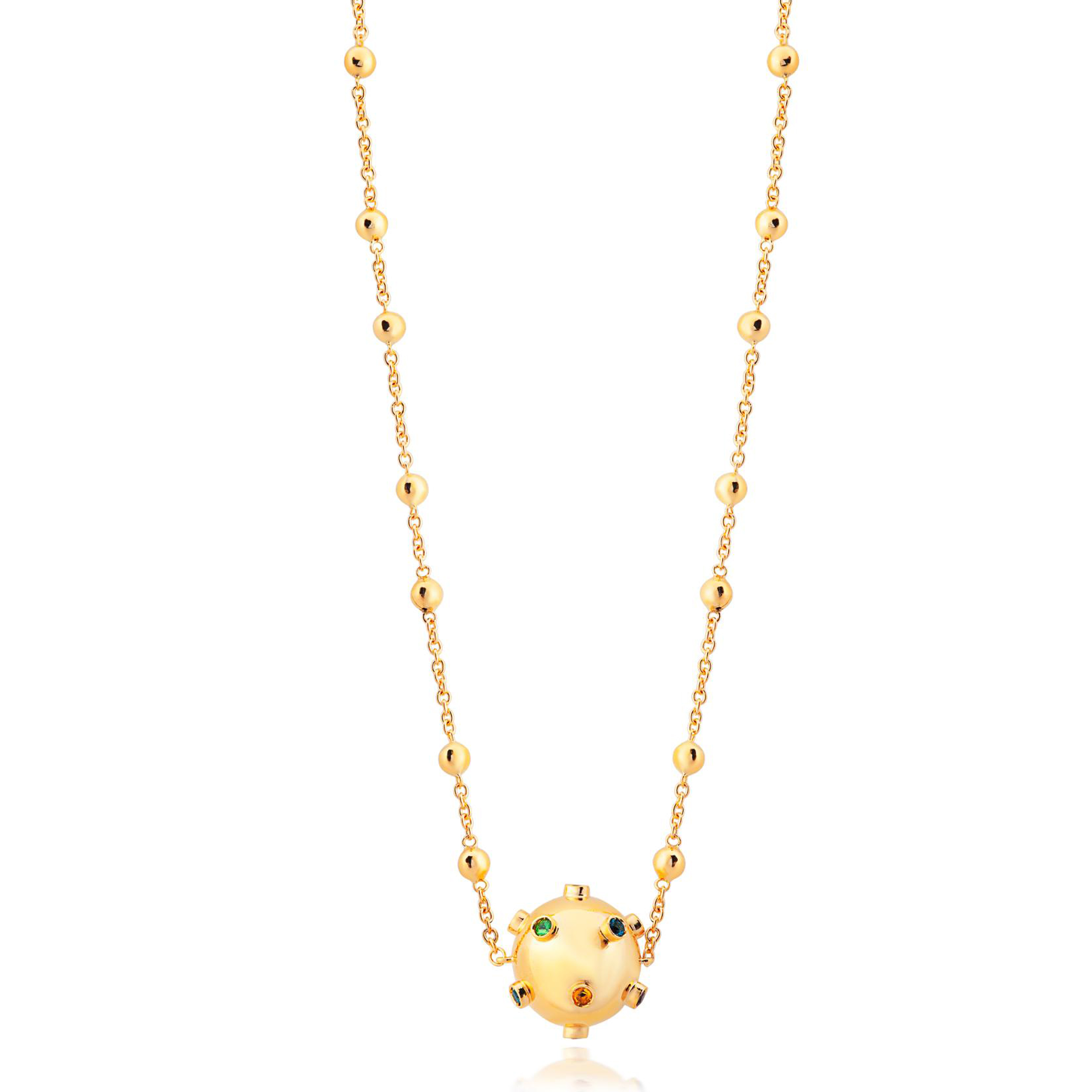 GARGANTILHA OURO AMARELO 18K COM TSAVORITA RODOLITA IOLITA TOP.LONDON CITRINO AMETISTA