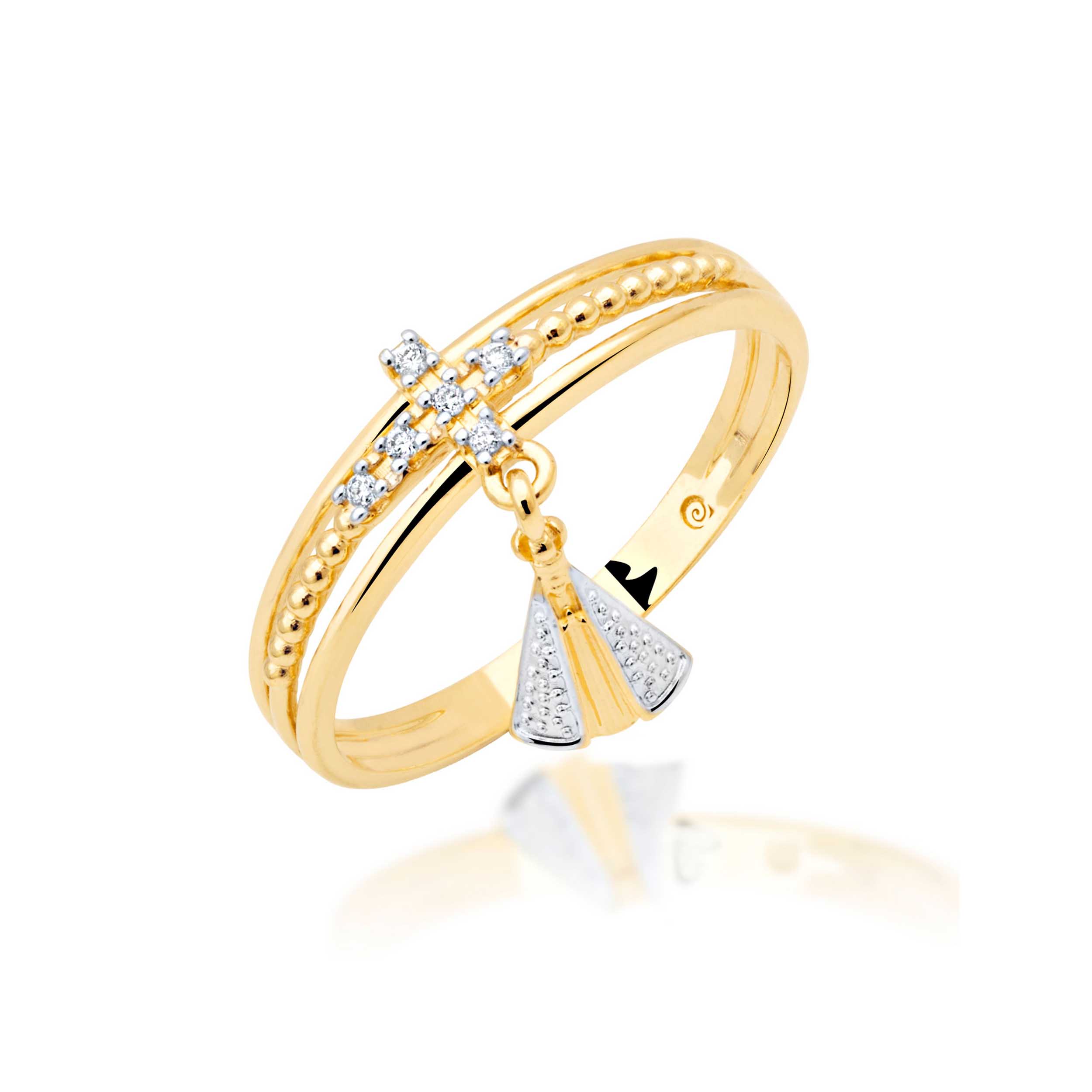 ANEL NOSSA SENHORA APARECIDA OURO AMARELO 18K COM BRILHANTE