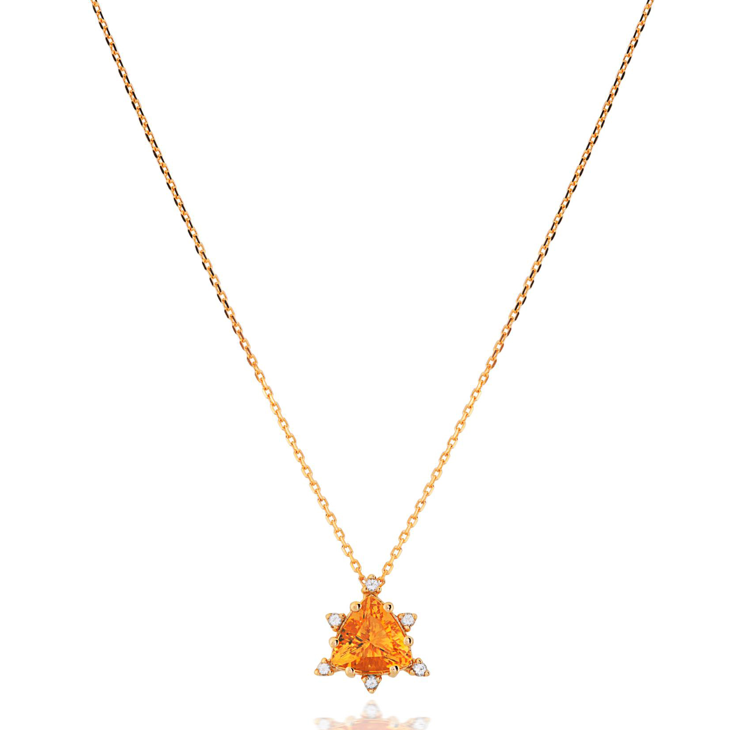 GARGANTILHA TRILLON OURO AMARELO 18K COM TOP.BRANCO E CITRINO